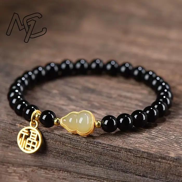 Bracelet en perles de jaspe avec pierres précieuses naturelles