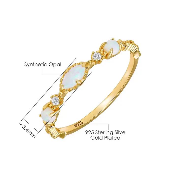 Bague opale vintage pour femme