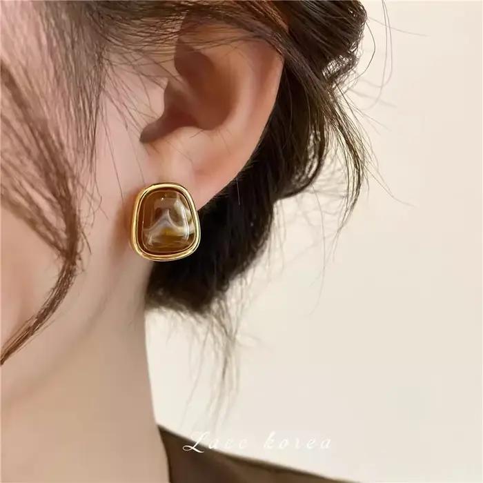 Boucles d'oreilles en ambre de luxe pour femmes