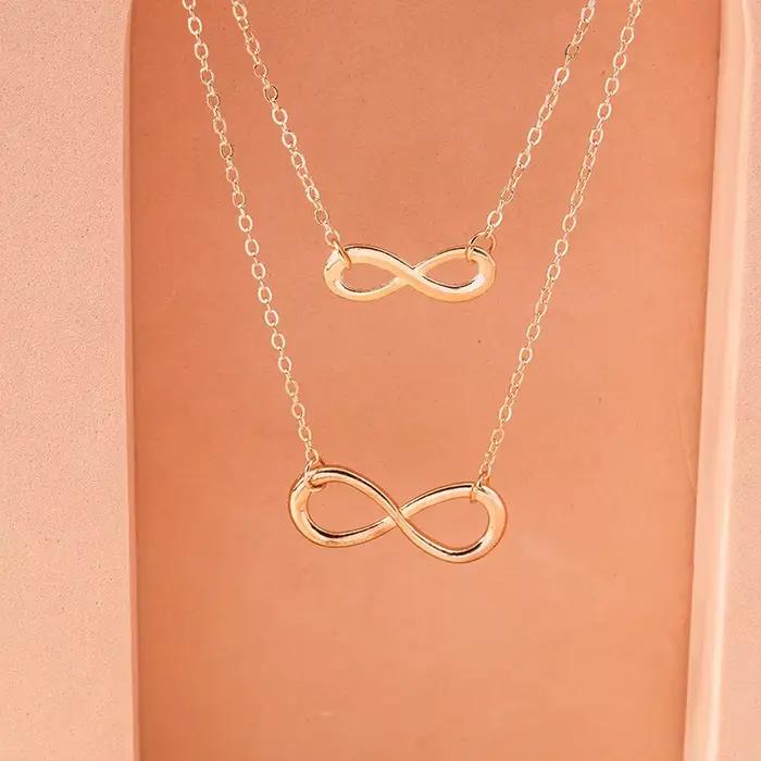 Aihua mode infini pendentif collier pour femmes or argent couleur chaînes infini symbole fête Collares bijoux sur le cou