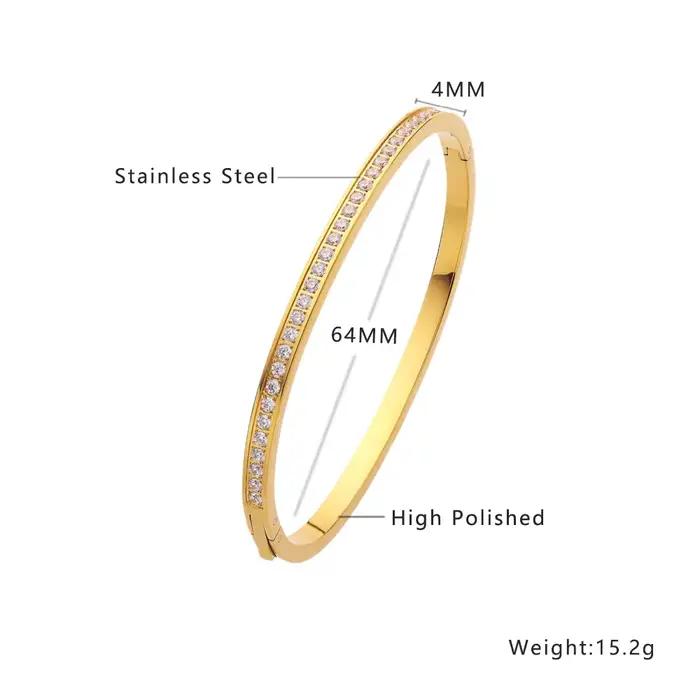 Bracelet jonc délicat incrusté de zircone cubique