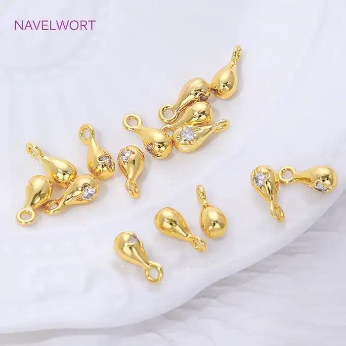 Pendentifs en forme de goutte plaqués or 18 carats pour la fabrication de bijoux, accessoires pour bracelets DIY, haute qualité et résistance à la corrosion, pour femmes occasions spéciales et cadeaux personnalisés