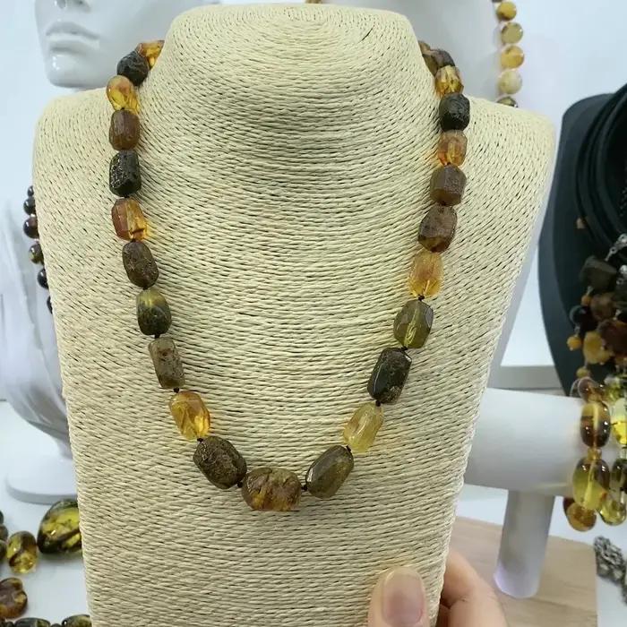 Collier d'ambre de la Baltique naturel fait à la main pour unisexe classique occasions spéciales cadeau de fête unique