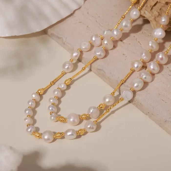 Collier de perles d'eau douce naturelles pour femmes