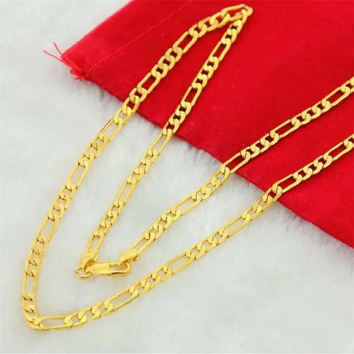 Bijoux de collier de chaîne pour hommes de couleur or pur