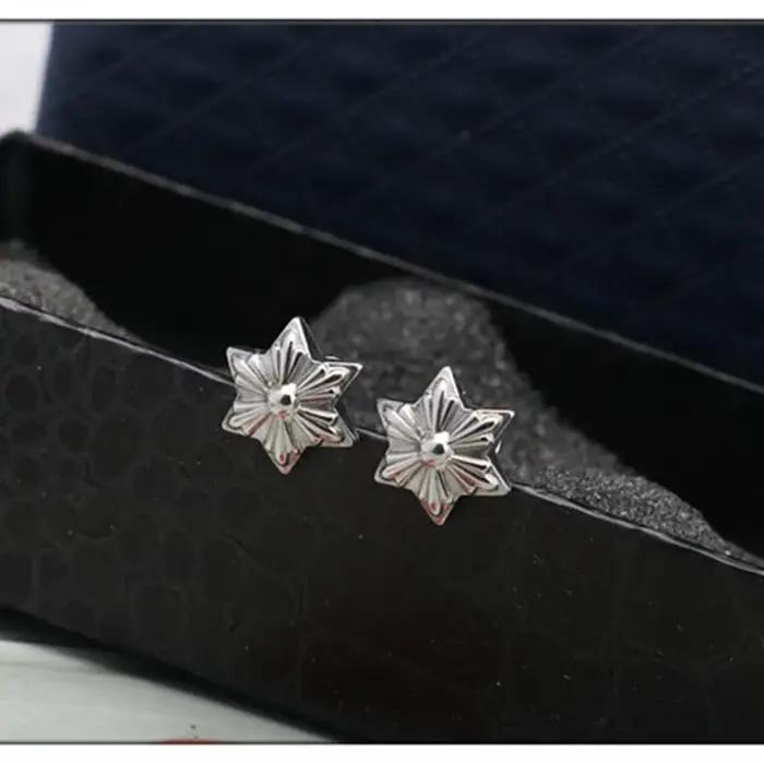 Boucles d'oreilles en argent sterling 925 étoile pour homme et femme style punk moderne rock hip hop occasions spéciales parties