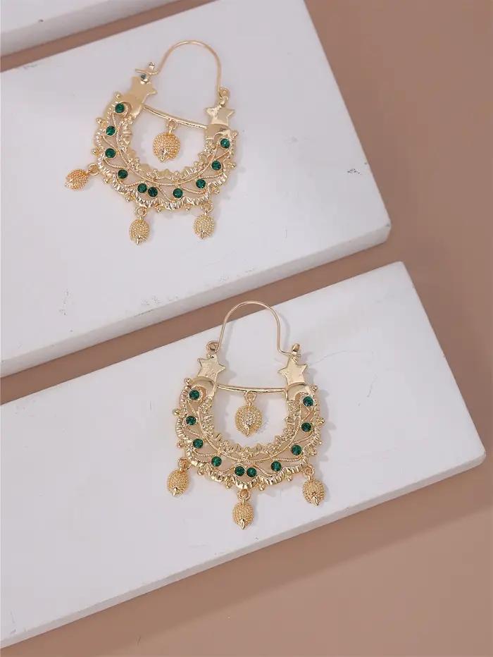 Boucles d'oreilles de mariée à la mode avec forme de hérisson, strass de luxe, décoration d'oreille, crochet, boucles d'oreilles pendantes