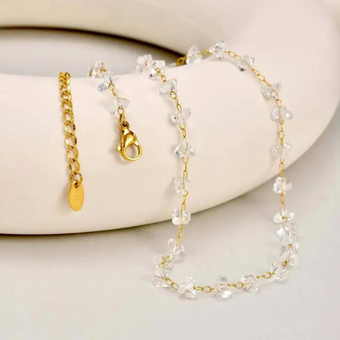 Collier ras du cou délicat à maillons fins pour femmes