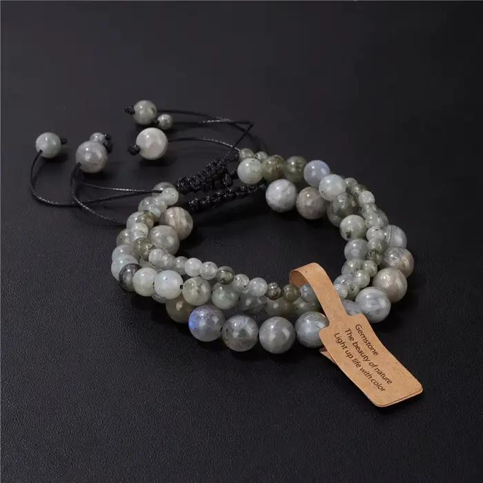 Bracelets minimalistes en Amazonite véritable pour femmes et hommes