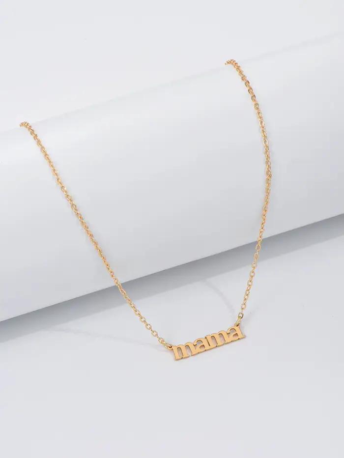 Collier avec pendentif lettre pour fête des mères bijou de personnalité pour femmes occasions spéciales cadeau tracker d'humeur alliage de zinc style mode