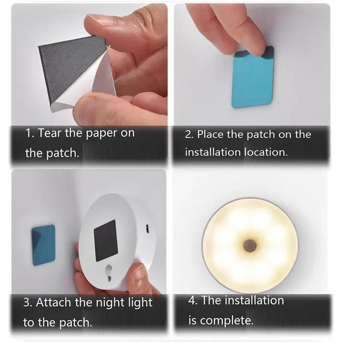 Veilleuse LED avec détecteur de mouvement aste par USB, base magnétique, éclairage mural, lampe de n