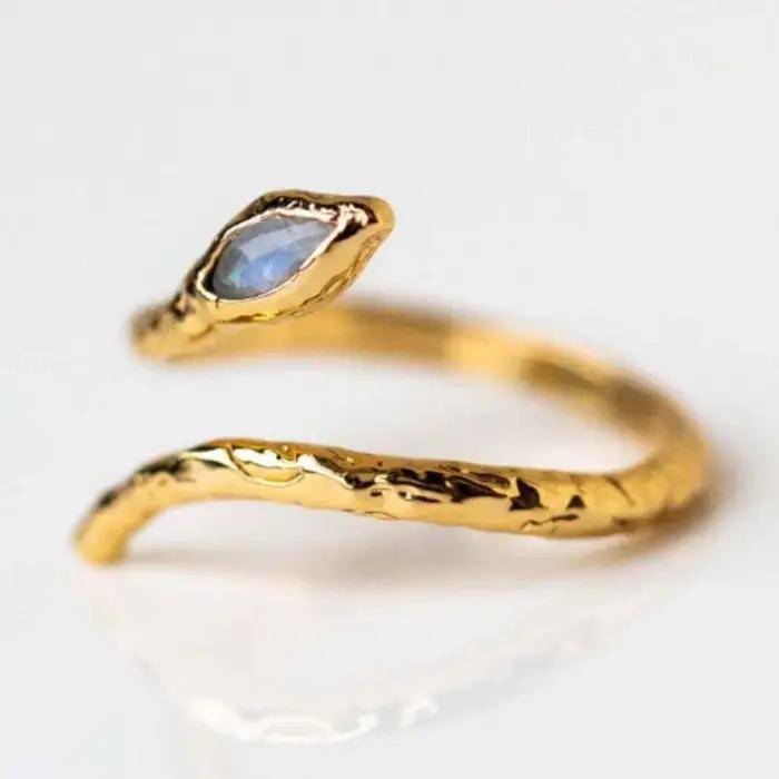 Ug LAOPA-Bague de luxe en argent regardé 100% pour femme, opale bleue, bague de salle brodée, bijoux fins de mariage, rock punk, 925