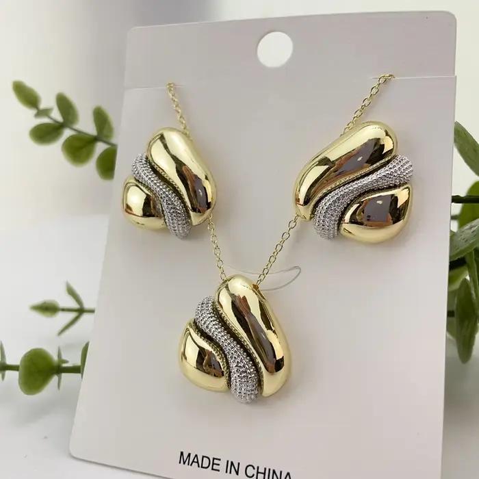 Ensemble de bijoux tendance de luxe plaqué or de Dubaï