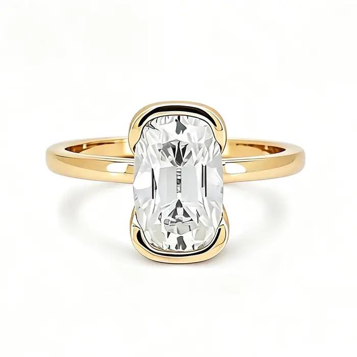 WUIHA Bague de Fiançailles et de Mariage Vintage en Argent Sterling 925 avec Moissanite Véritable GRA de 4 carats