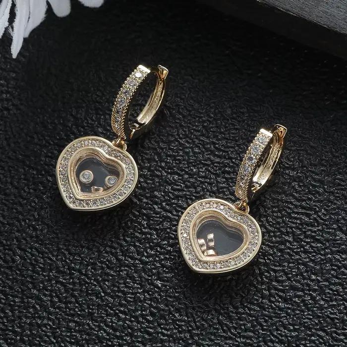 Boucles d'oreilles créoles incrustées de cuivre pour femmes