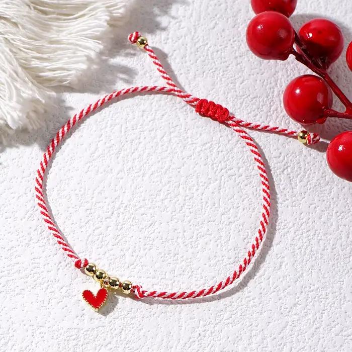 Bracelet plaqué or 18 carats avec perle cuivre cœur Go2Boho pour femmes élégance occasions spéciales cadeau Nouvel An