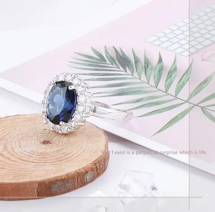 Bague de fiançailles en argent et saphir Carat