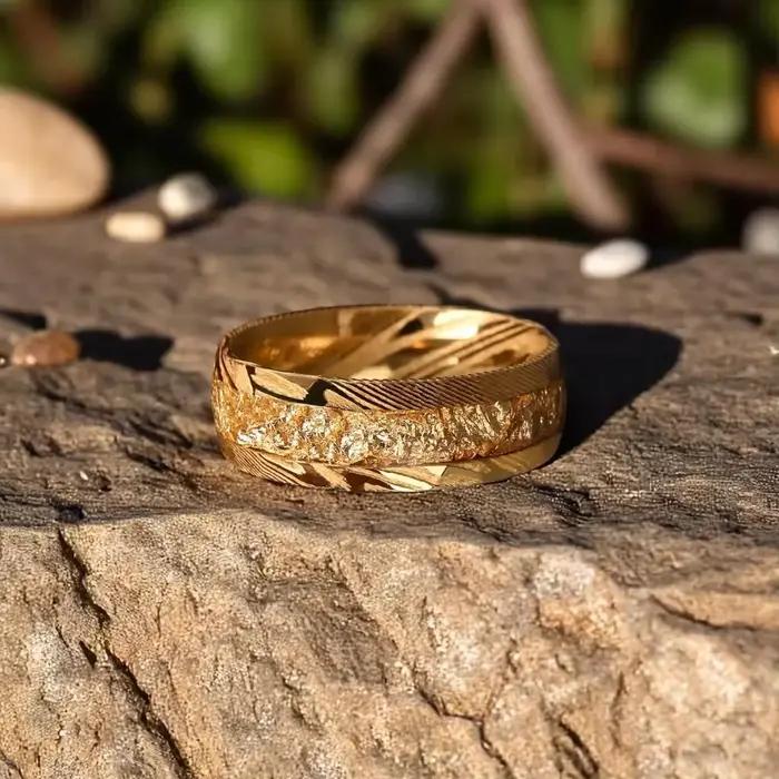 Bague Damas 8mm pour homme élégante plaquée or 18 carats alliances de mariage bijoux de mode occassions spéciales