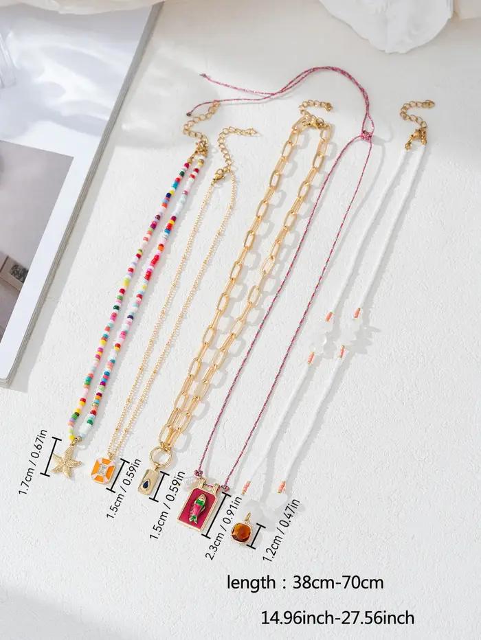 Collier pour femmes-pendentif superposé plaqué or 18 carats