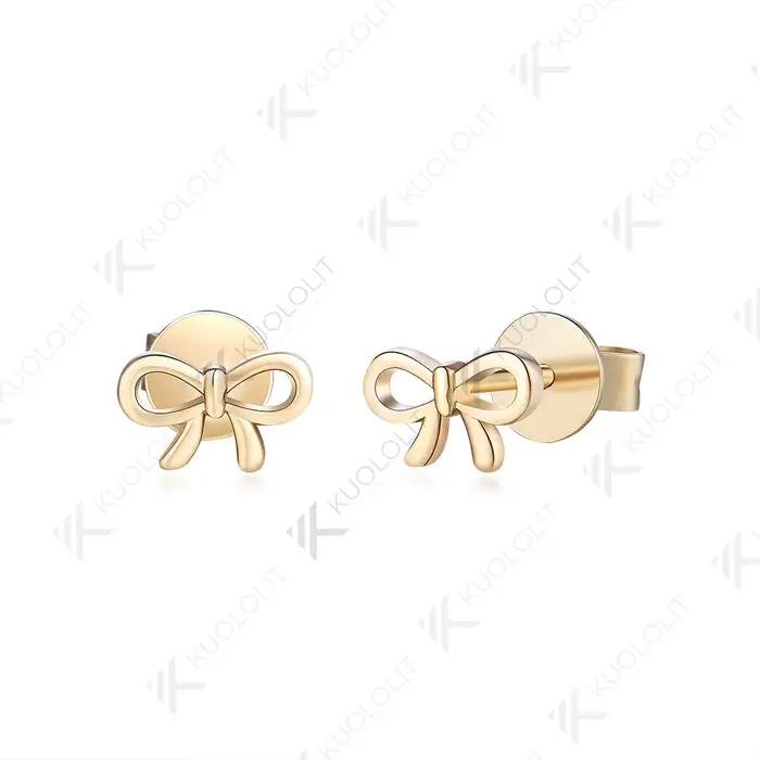 Kuololit-Boucles d'Oreilles en Or avec Nministériels d Papillon pour Femme