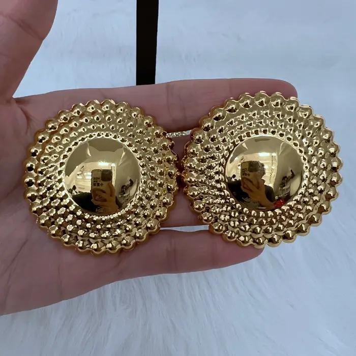 Ensemble de bijoux plaqués or YM pour femmes avec collier et boucles d'oreilles en perles rondes, idéal pour les mariages, accessoires de mariée, cadeau pour occasions spéciales