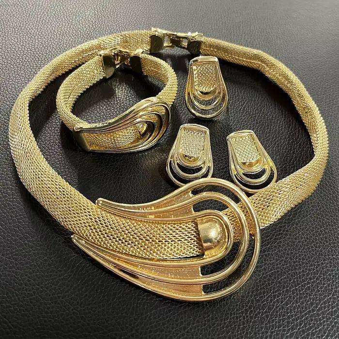 Ensemble de bijoux plaqué or italien pour femme