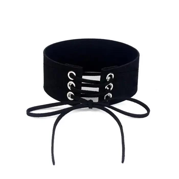Collier ras du cou en dentelle gothique punk avec lacets pour femmes et filles, bijou Anime, style vintage, cadeau pour soirée