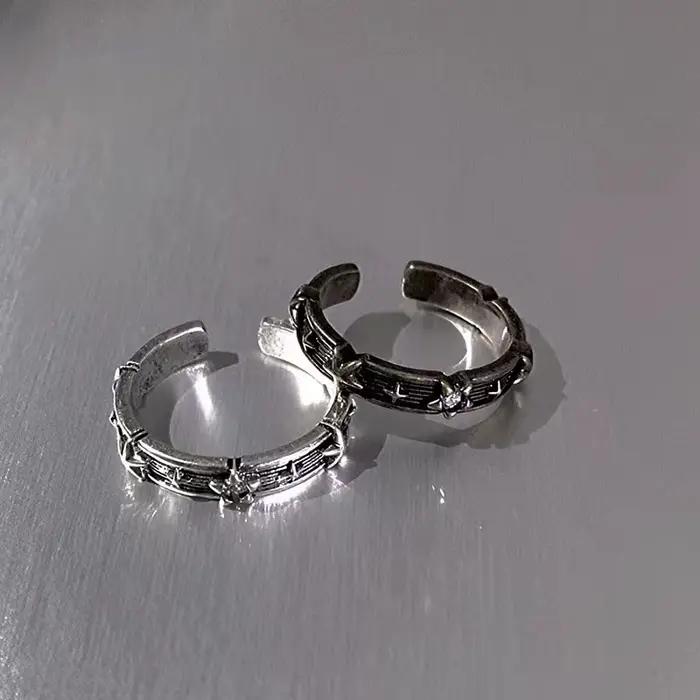 Y2K – bague rétro ouverte pour hommes et femmes, Style ancien, Hip Hop, Punk, géométrie, Couple, déclaration, bijoux de fête, cadeaux