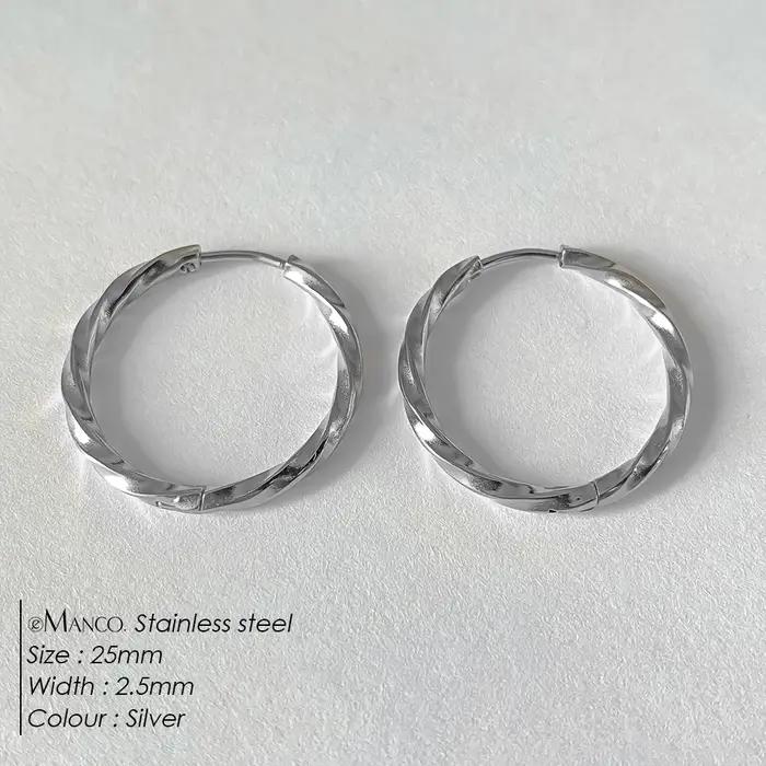 EManco – boucles d'oreilles rondes en acier inoxydable pour femmes et filles