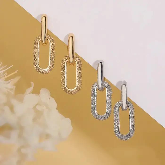 Boucles d'oreilles rondes en forme de géométrie de cristal pour femmes