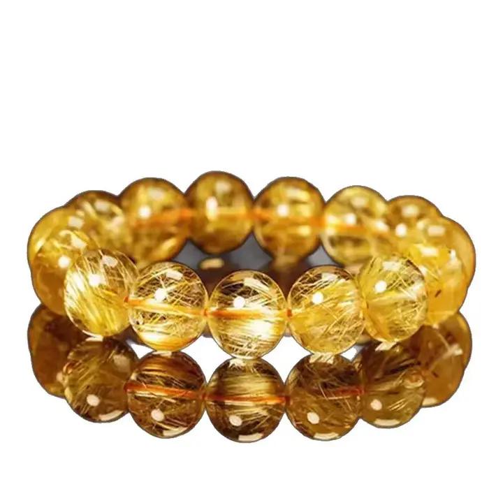 Nouveau Bracelet Perlé en Quartz Rutile Naturel 2026