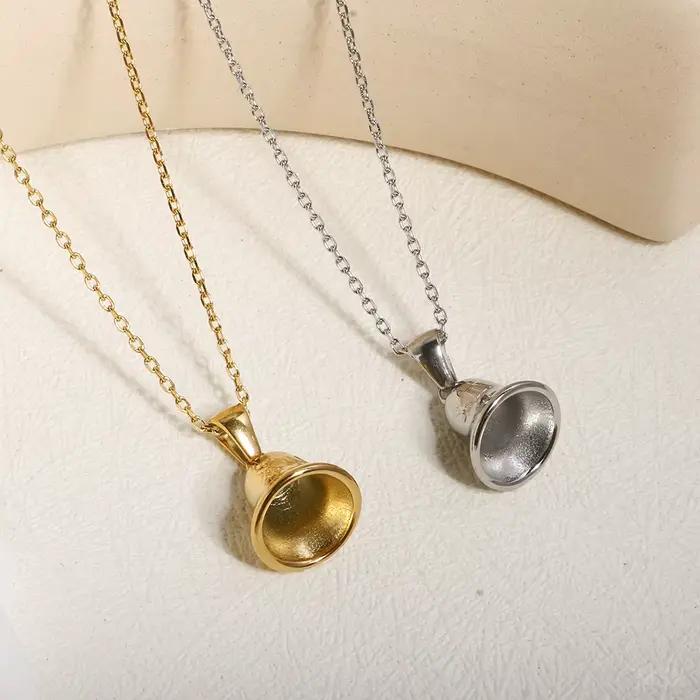 Collier Cloche XIII en acier inoxydable pour femme, bijou à la mode avec pendentif géométrique, cadeau pour anniversaire, mariage et autres occasions spéciales