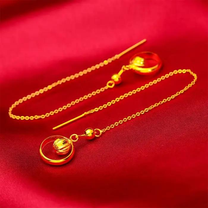 Boucles d'oreilles en fil de fleur Dynar Jewelry or 24 carats avec finition craquelée pour femmes occasions spéciales et tous les jours