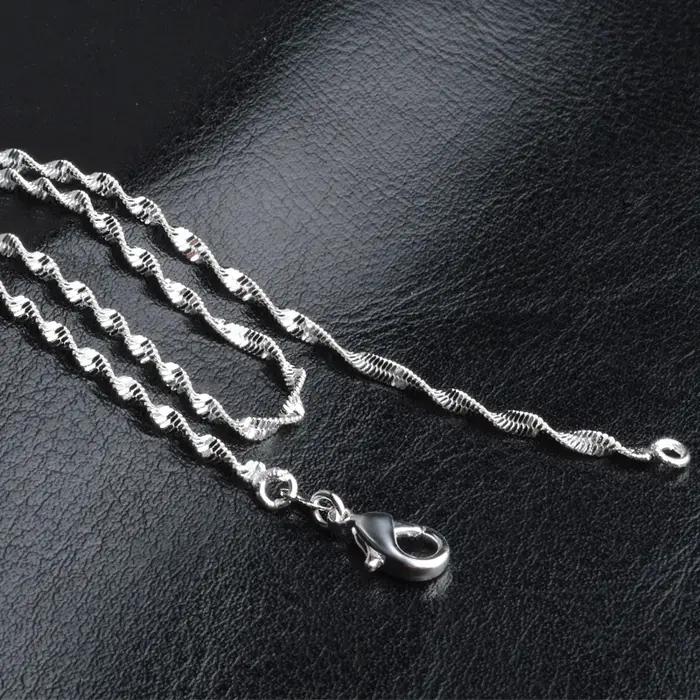 Nouveau Collier ondulé d'eau de 2mm pour femmes