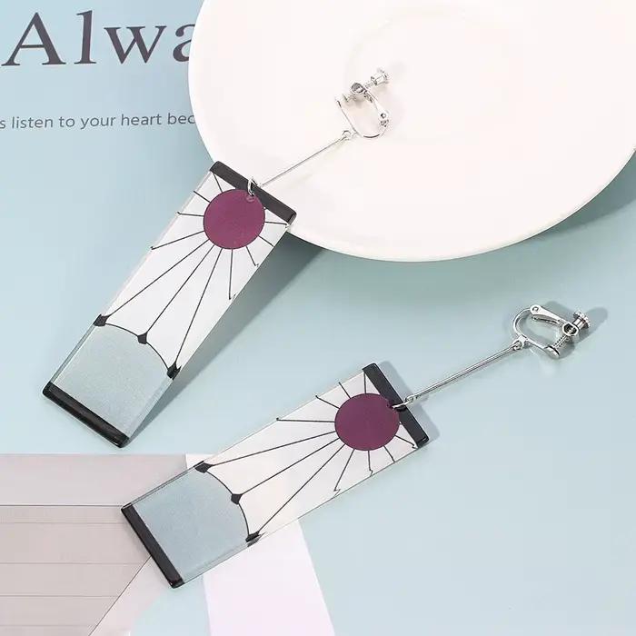 Boucles d'oreilles en acrylique Anime populaires, boucles d'oreilles Tanjiro pour femmes et hommes