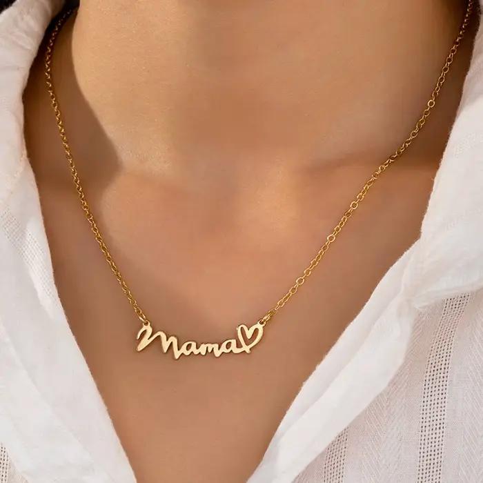 Collier pendentif lettre maman fête des mères pour femmes