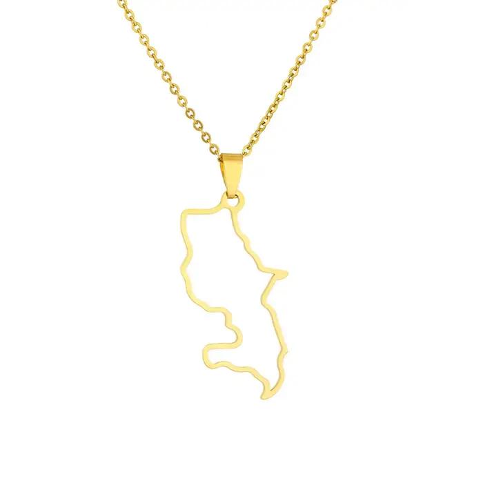 Collier pendentif carte de Martinique française, ras du cou à breloques, bijoux en acier inoxydable, cadeau pour femmes et hommes