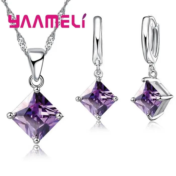 Ensembles de bijoux en argent regardé 925 pour femmes