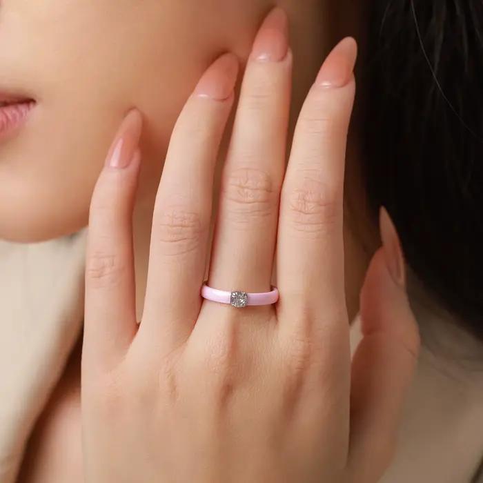 Bague de promesse classique en céramique fine pour femme, alliance de mariage avec pierres colorées, occasions spéciales, Saint Valentin, mariage