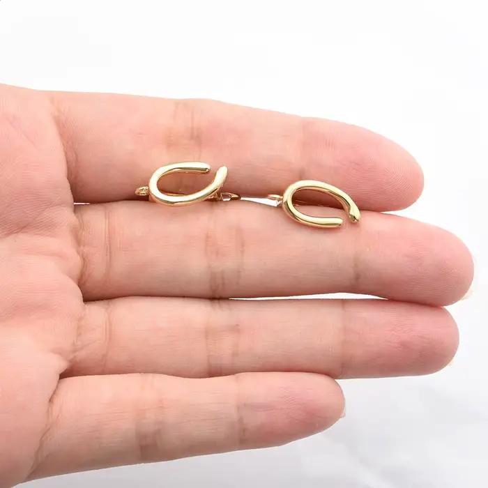 YANASI 1 paire de NOUVEAUX crochets de boucles d'oreilles en 5 couleurs (noir/plaqué or 18 carats) – Accessoires pour la fabrication de bijoux DIY