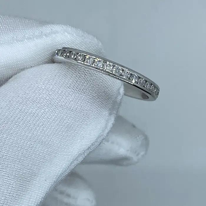 0.9Ctw Diamant Rond DEF document VS-VVS Laboratoire Créé Book ine Bande D'éternité Mariage 14K Or Blanc 2mm chaque pierre