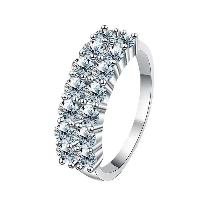 GRA – bague d'éternité en diamant Moissanite véritable pour femmes, 1,4 ct, en argent Sterling 925,