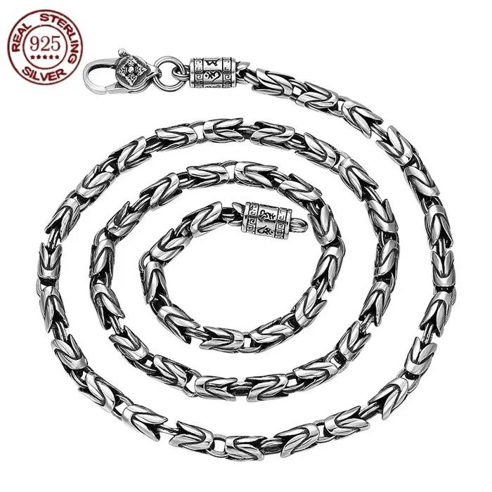 Nouvelle mode 2026 Collier 100% Argent Sterling S925 6MM pour Hommes et Femmes, Bijou Rétro Tendance et Personnalisé, Collier Hip Hop
