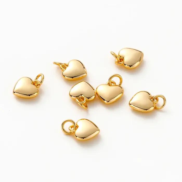 Charme de coeur plaqué or avec bague diabétique