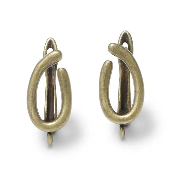 YANASI 1 paire de NOUVEAUX crochets de boucles d'oreilles en 5 couleurs (noir/plaqué or 18 carats) – Accessoires pour la fabrication de bijoux DIY