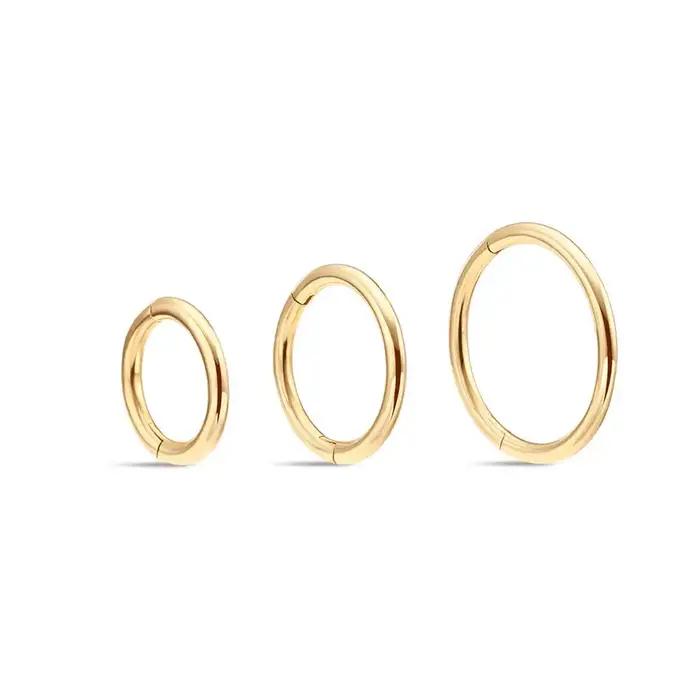 Boucle d'oreille en or jaune 14K pour femmes design géométrique classique soirée occasions spéciales