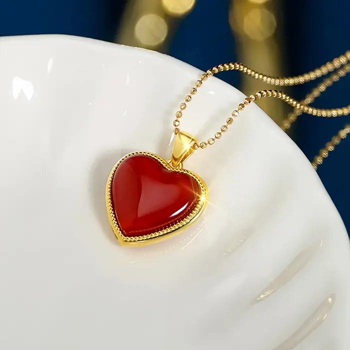 Szjinao – collier en Agate naturelle 100% or véritable 18 carats pour femmes
