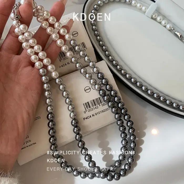 Collier de perles dégradées noires de Tahiti pour femmes et filles