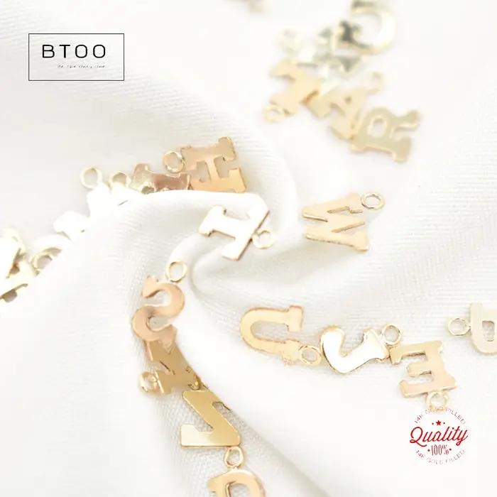 Breloque lettre bloc rempli d'or 14K
