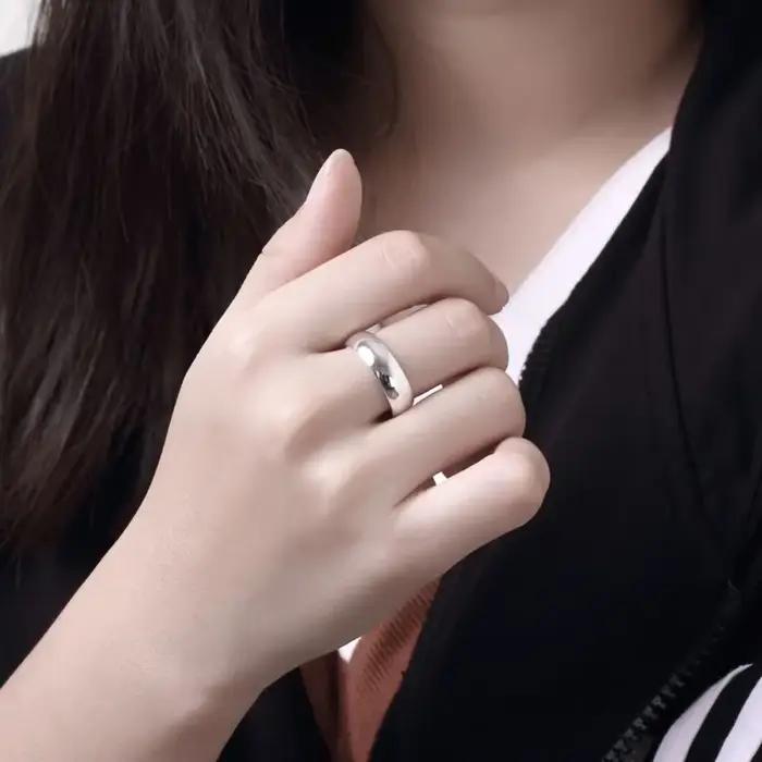 Alliance en argent sterling 925 élégante et simple pour mariage et occasions spéciales femmes